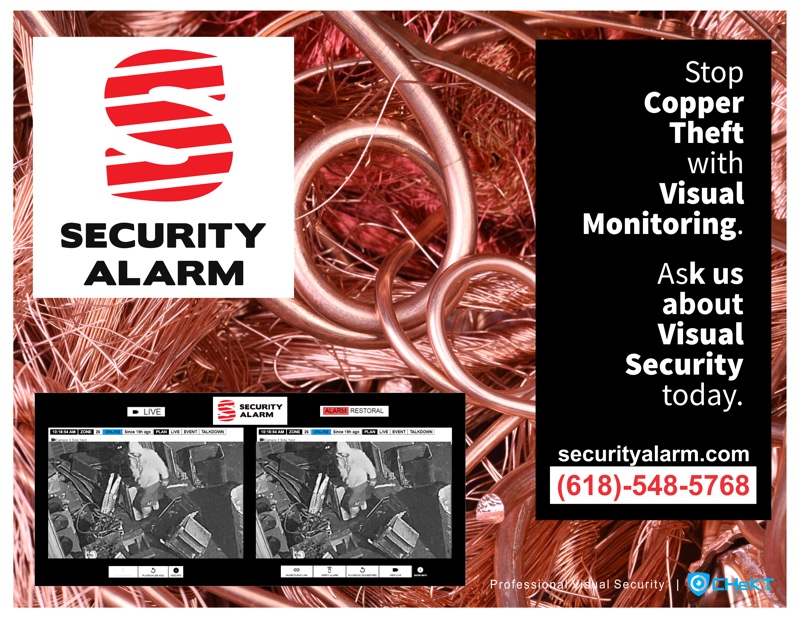 Graphic describing how video alarm monitoring can prevent copper theft