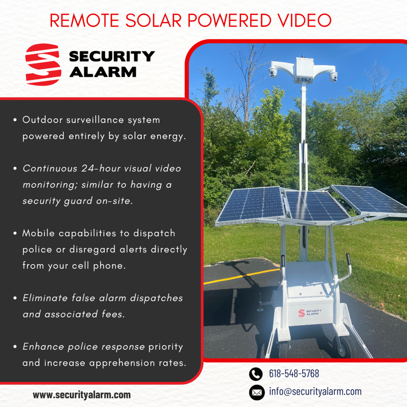 Graphic highlighting the benefits of mobile solar camera units